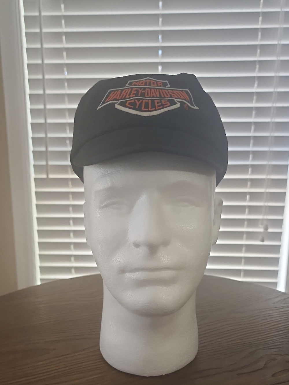 Harley-Davidson Black Quilted Cap with Orange Embroidered Logo